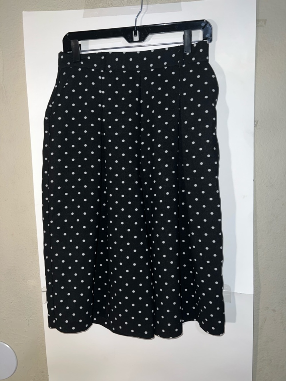 Maison Jules Black with White Polka Dot A-Line WIDE LEG SHORTS